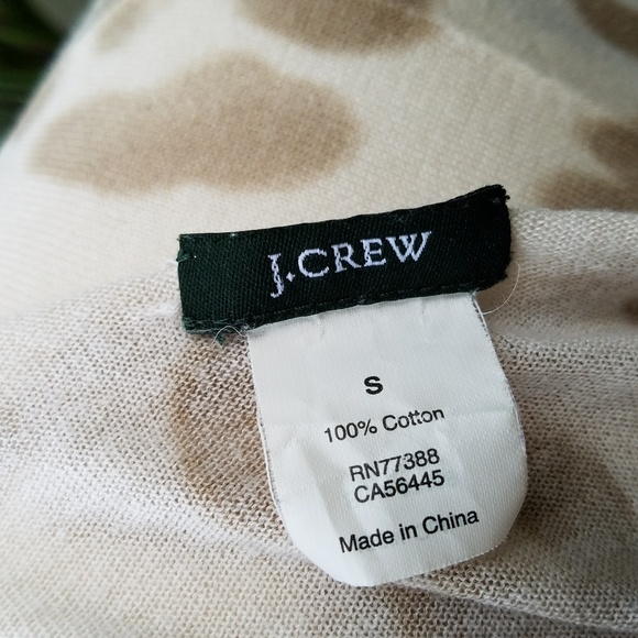 J Crew Cream Leopard Tissue Sweater, Fine Knit Cot - Picture 7 of 14